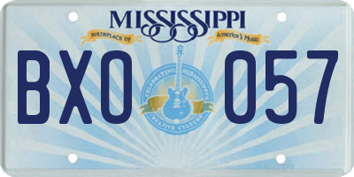 MS license plate BXO057