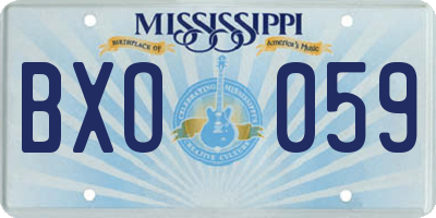 MS license plate BXO059