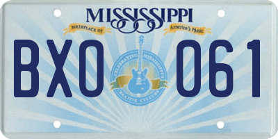 MS license plate BXO061