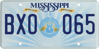 MS license plate BXO065