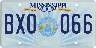 MS license plate BXO066