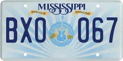 MS license plate BXO067