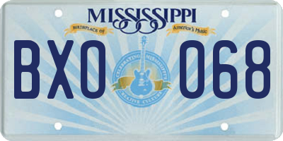 MS license plate BXO068