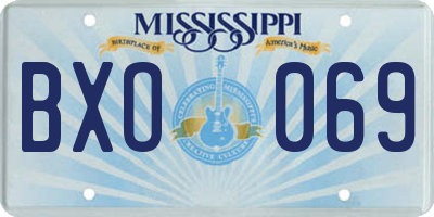 MS license plate BXO069