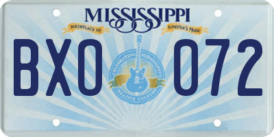 MS license plate BXO072