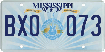 MS license plate BXO073