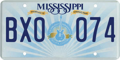 MS license plate BXO074