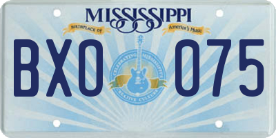 MS license plate BXO075