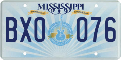 MS license plate BXO076