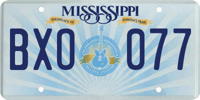 MS license plate BXO077