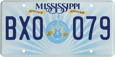 MS license plate BXO079