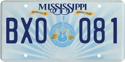MS license plate BXO081