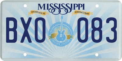 MS license plate BXO083