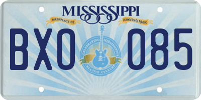MS license plate BXO085