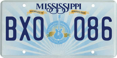 MS license plate BXO086