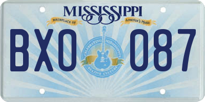 MS license plate BXO087