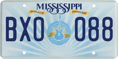 MS license plate BXO088