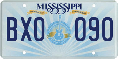 MS license plate BXO090