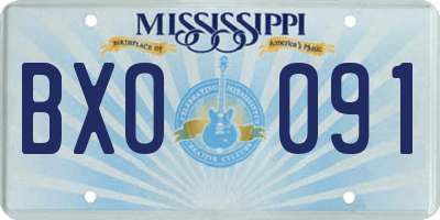 MS license plate BXO091