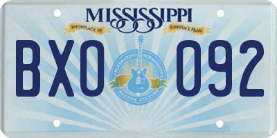 MS license plate BXO092