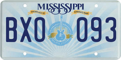 MS license plate BXO093