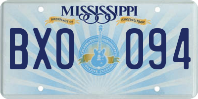 MS license plate BXO094