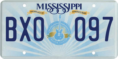 MS license plate BXO097