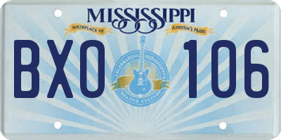MS license plate BXO106
