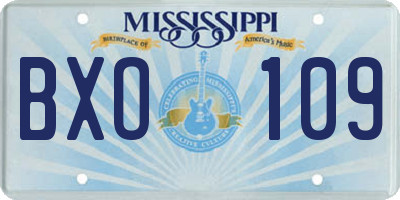 MS license plate BXO109