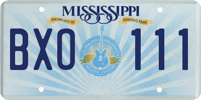 MS license plate BXO111