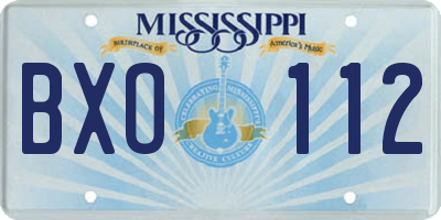 MS license plate BXO112