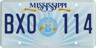 MS license plate BXO114