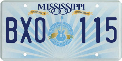 MS license plate BXO115