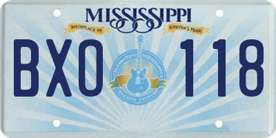 MS license plate BXO118