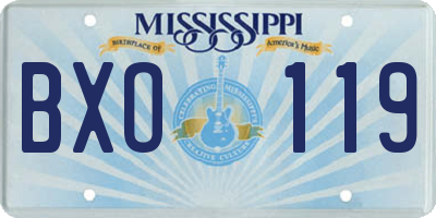 MS license plate BXO119