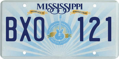 MS license plate BXO121