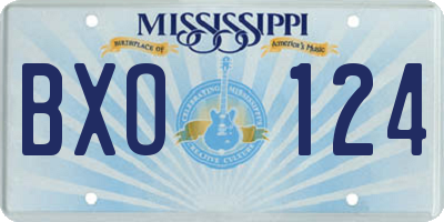MS license plate BXO124