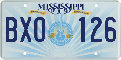 MS license plate BXO126