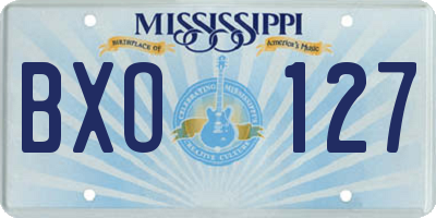 MS license plate BXO127