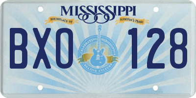 MS license plate BXO128