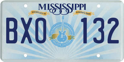 MS license plate BXO132