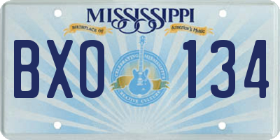 MS license plate BXO134