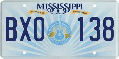 MS license plate BXO138