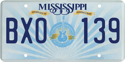 MS license plate BXO139
