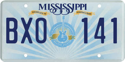 MS license plate BXO141