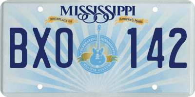 MS license plate BXO142