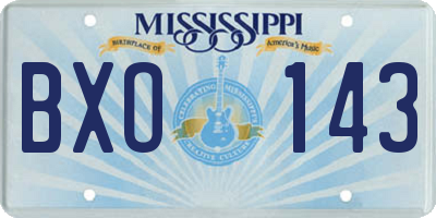 MS license plate BXO143