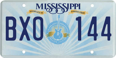 MS license plate BXO144