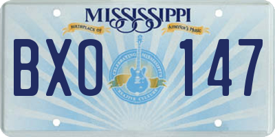 MS license plate BXO147