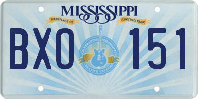 MS license plate BXO151